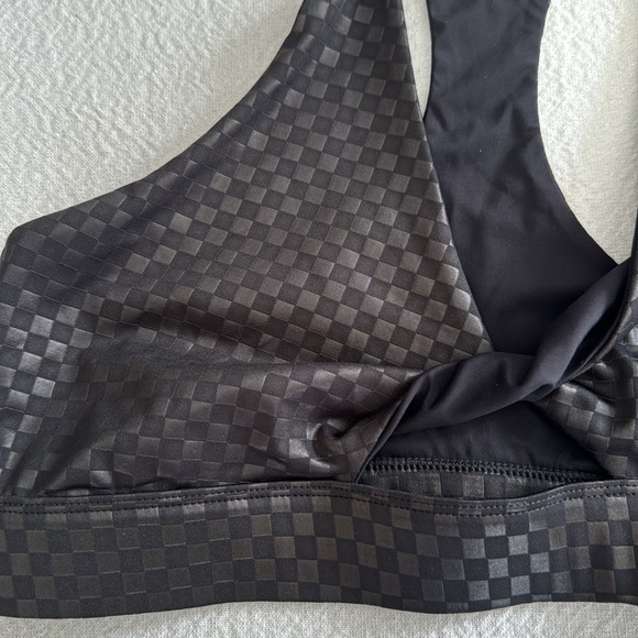 Beach Riot Twist Top in Black Embossed Check, Size Large, $98 - Picture 10 of 12